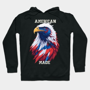 American Made Patriotic Bald Eagle with American Flag Hoodie